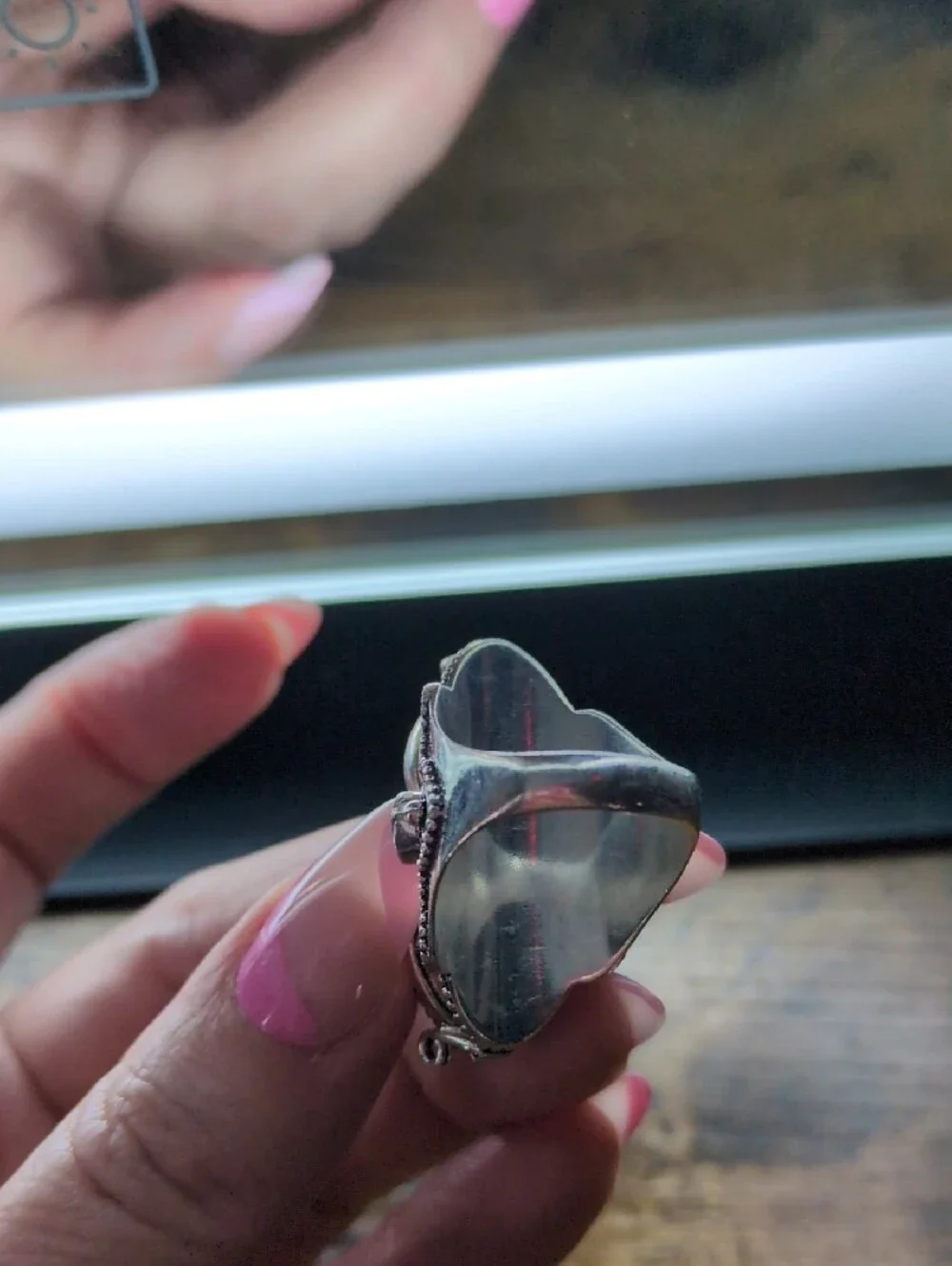 Vintage-Inspired Locket/Poison Ring with Red Garnet Stones+925 Silver